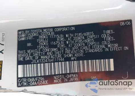 2006 Scion Xb from USA, damaged, VIN JTLKT324764111944